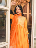 Yellow & Orange Gota Work Anarkali Suit Set