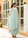 Sea Green Muslin Printed Cape Style Anarkali Suit Set