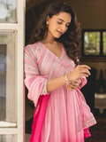 Pink Shaded Gota Work Anarkali Suit Set