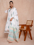 White Color Cotton Printed Suit Set