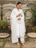 Daisy White Cotton Straight Kurta Suit Set