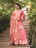 Pink Chanderi Sharara Suit Set