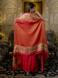 Red Cape Style Sharara Suit With Gota Work