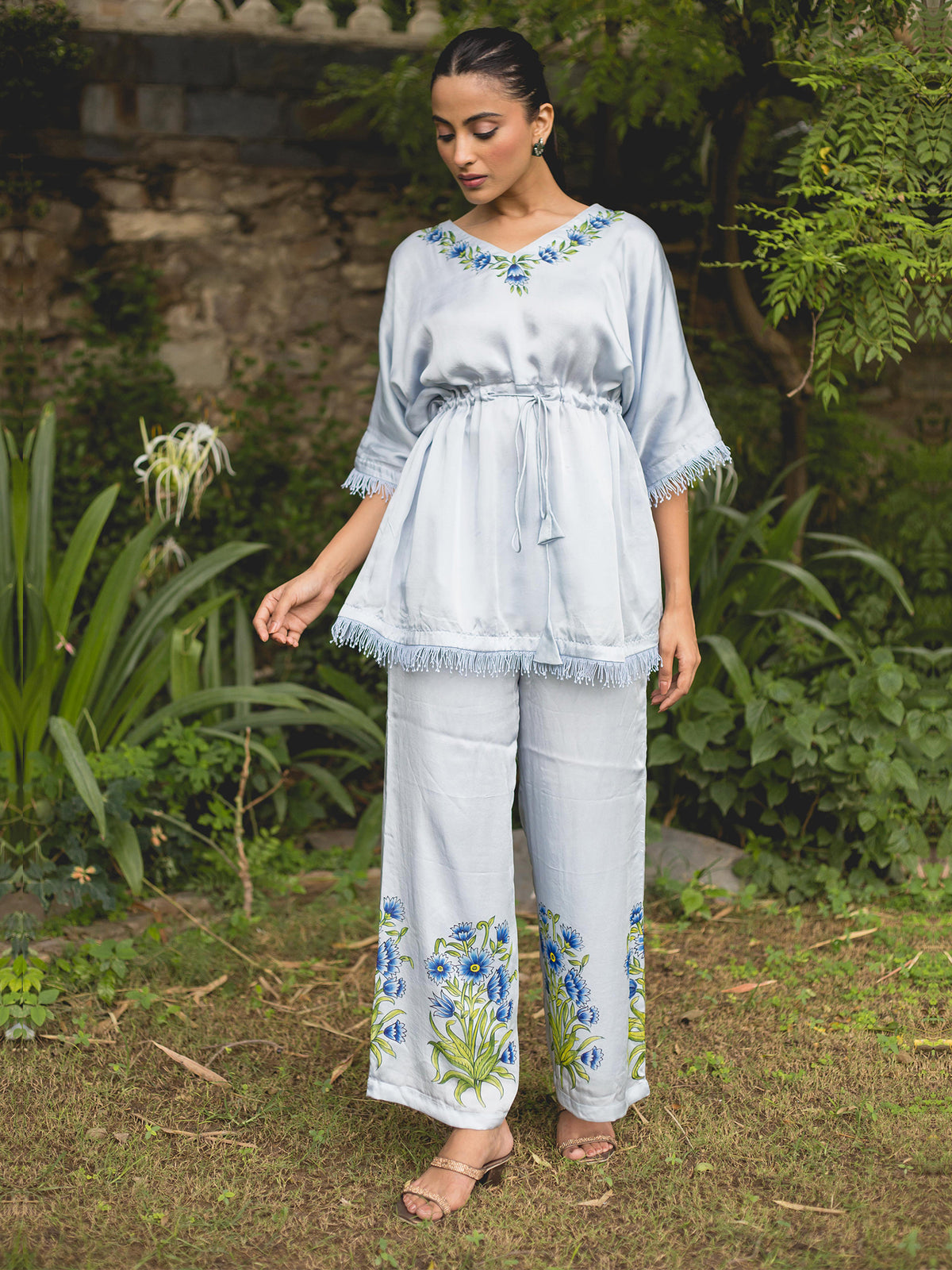 Blue Blossom Handpainted Co-Ord Set