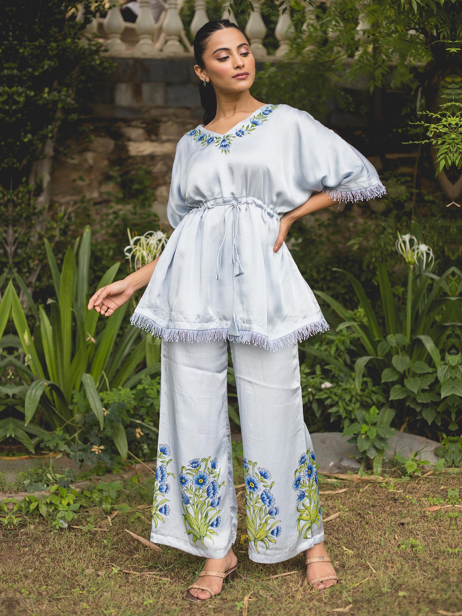 Blue Blossom Handpainted Co-Ord Set