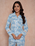 Blue Hand Block Printed Cotton Co-Ord Set