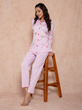 Baby Pink Handwork Cotton Satin Co-Ord Set