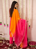 Orange and Pink Suit Set In Georgette